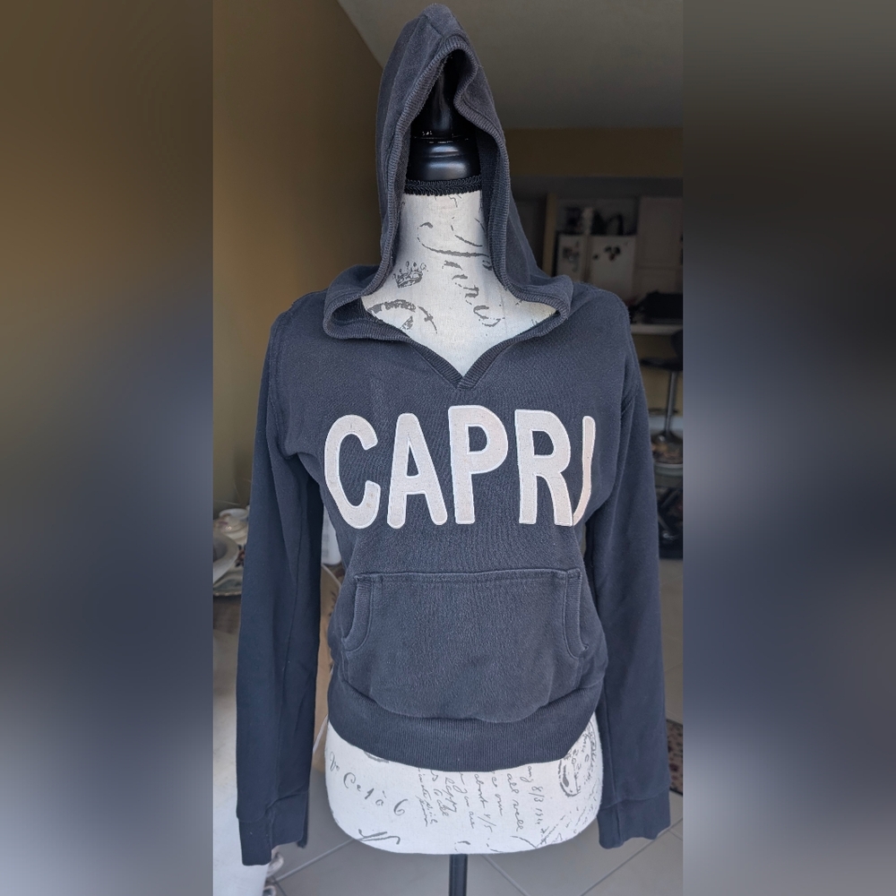 B&C Collection Black Hoodie Capri Italian Flag Logo Size Medium